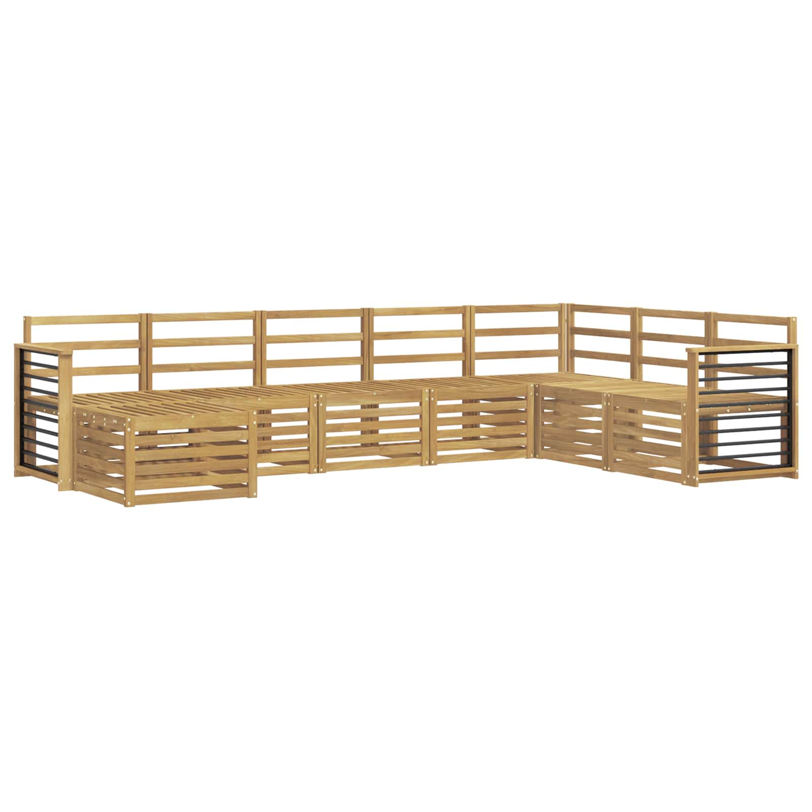 Outdoor-Sofagarnitur 8 pcs Weiß 306 x 187,5 x 73 cm