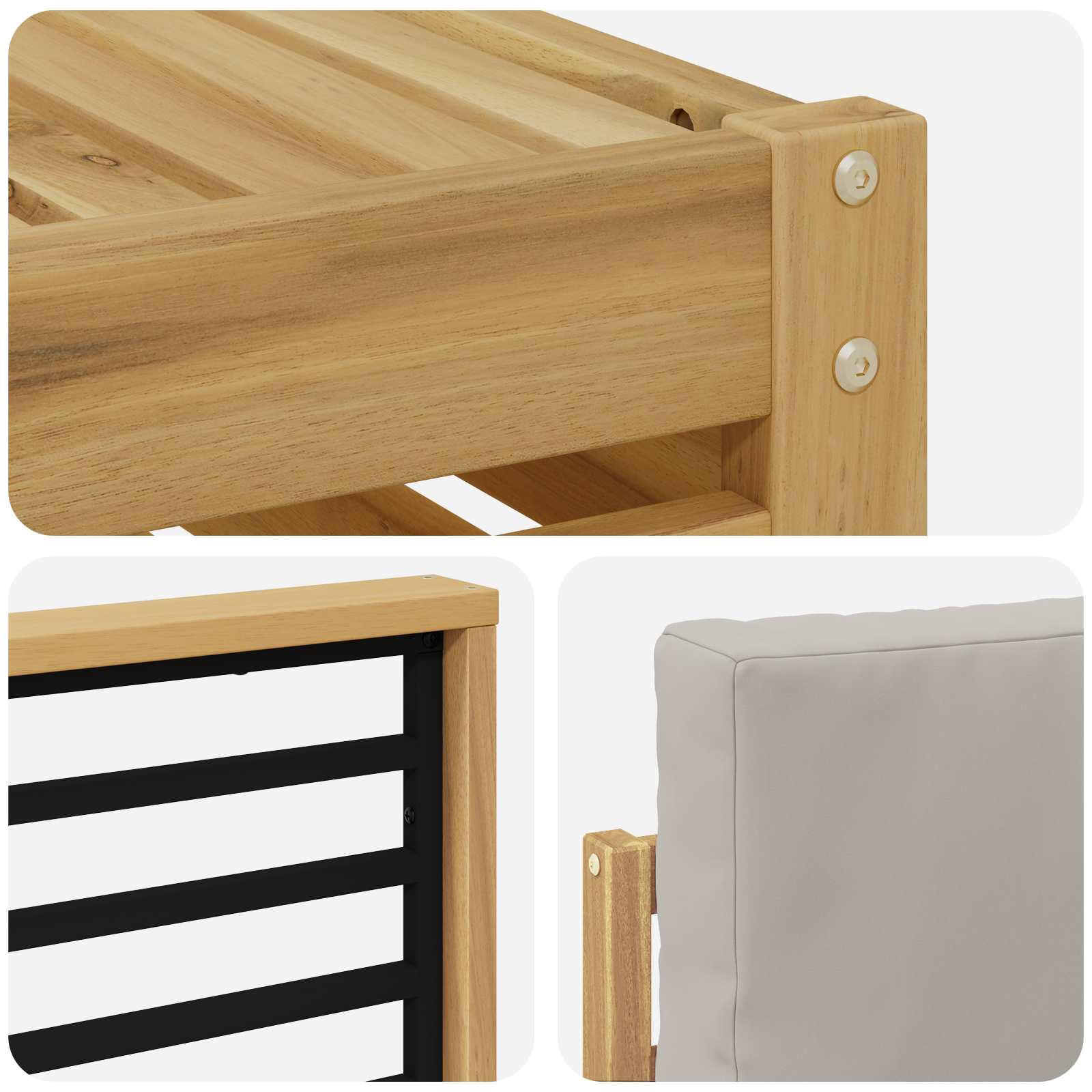 Outdoor-Sofagarnitur 8 pcs Weiß und Hellgrau