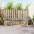 Outdoor-Sofagarnitur 8 pcs Weiß und Hellgrau