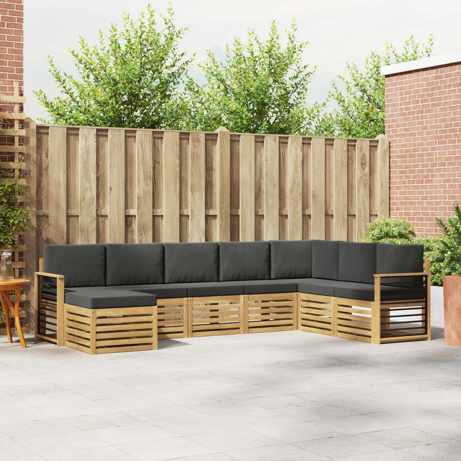 Outdoor-Sofagarnitur 8 pcs Weiß und Anthrazit