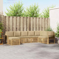 Outdoor-Sofagarnitur 8 pcs Weiß und Beige 306 x 187,5 x 73 cm