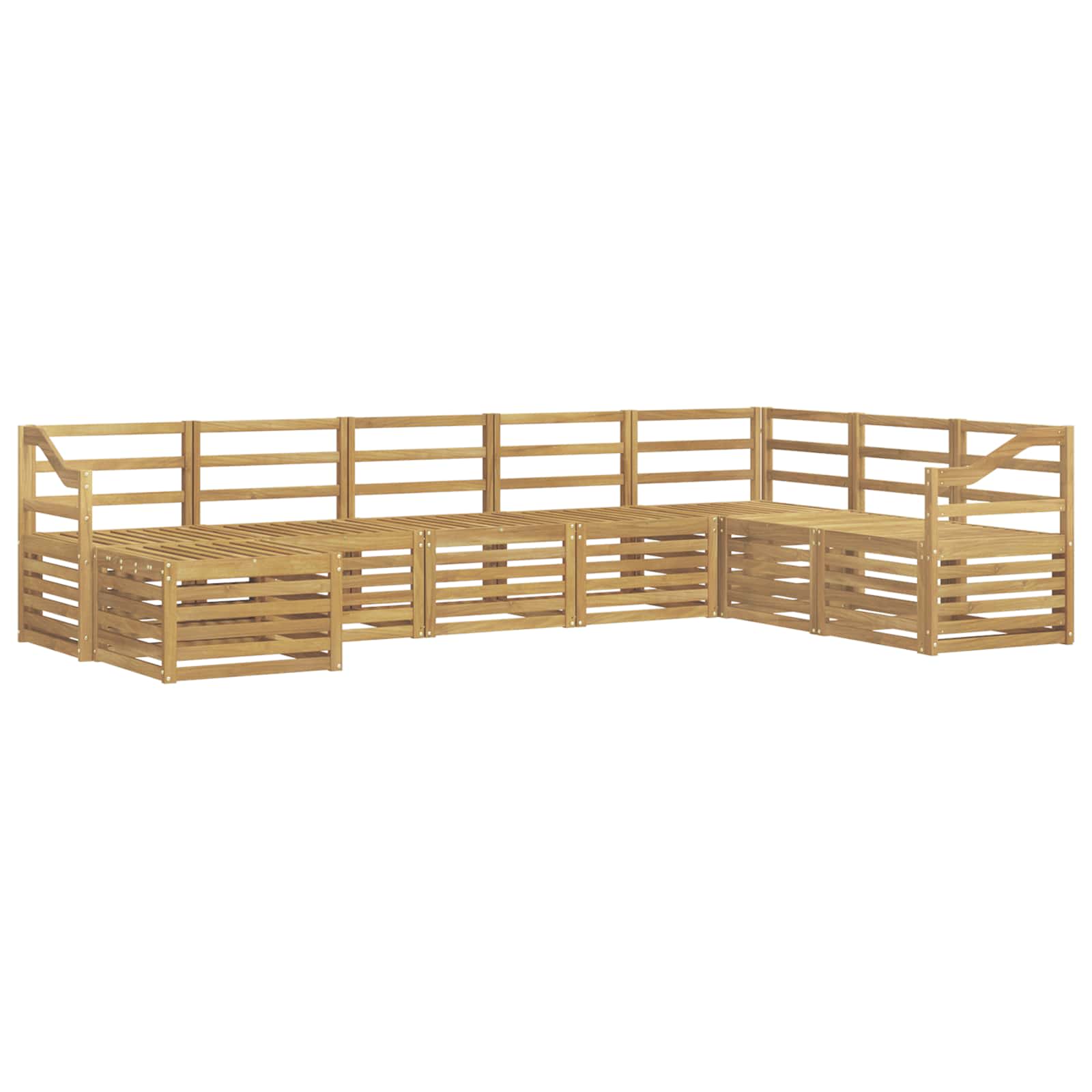 Outdoor-Sofagarnitur 8 pcs Weiß 304 x 185,5 x 73 cm