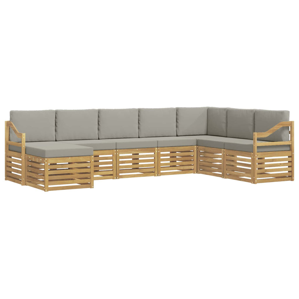 Outdoor-Sofagarnitur 8 pcs Weiß und Hellgrau