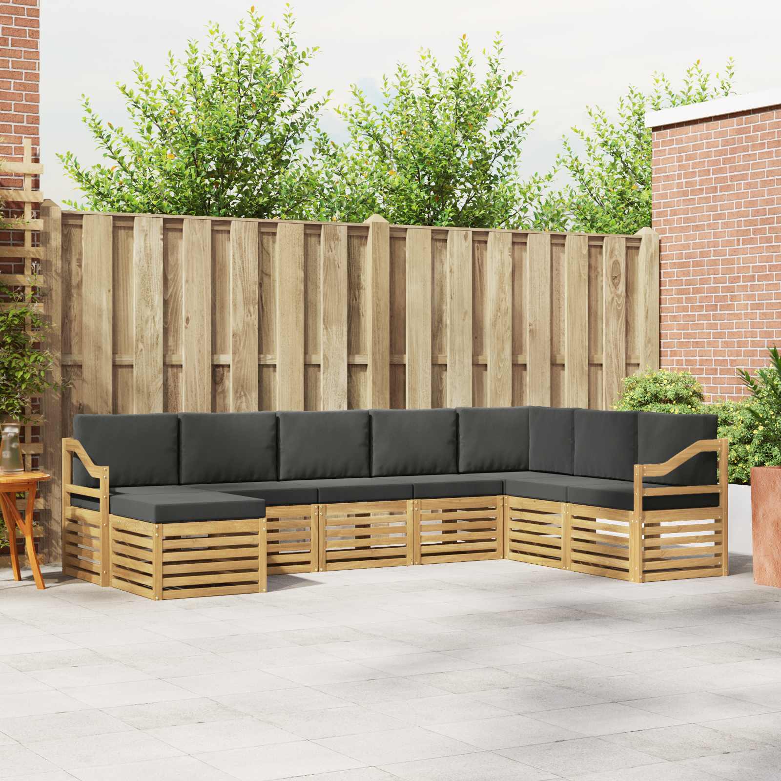 Outdoor-Sofagarnitur 8 pcs Weiß und Anthrazit