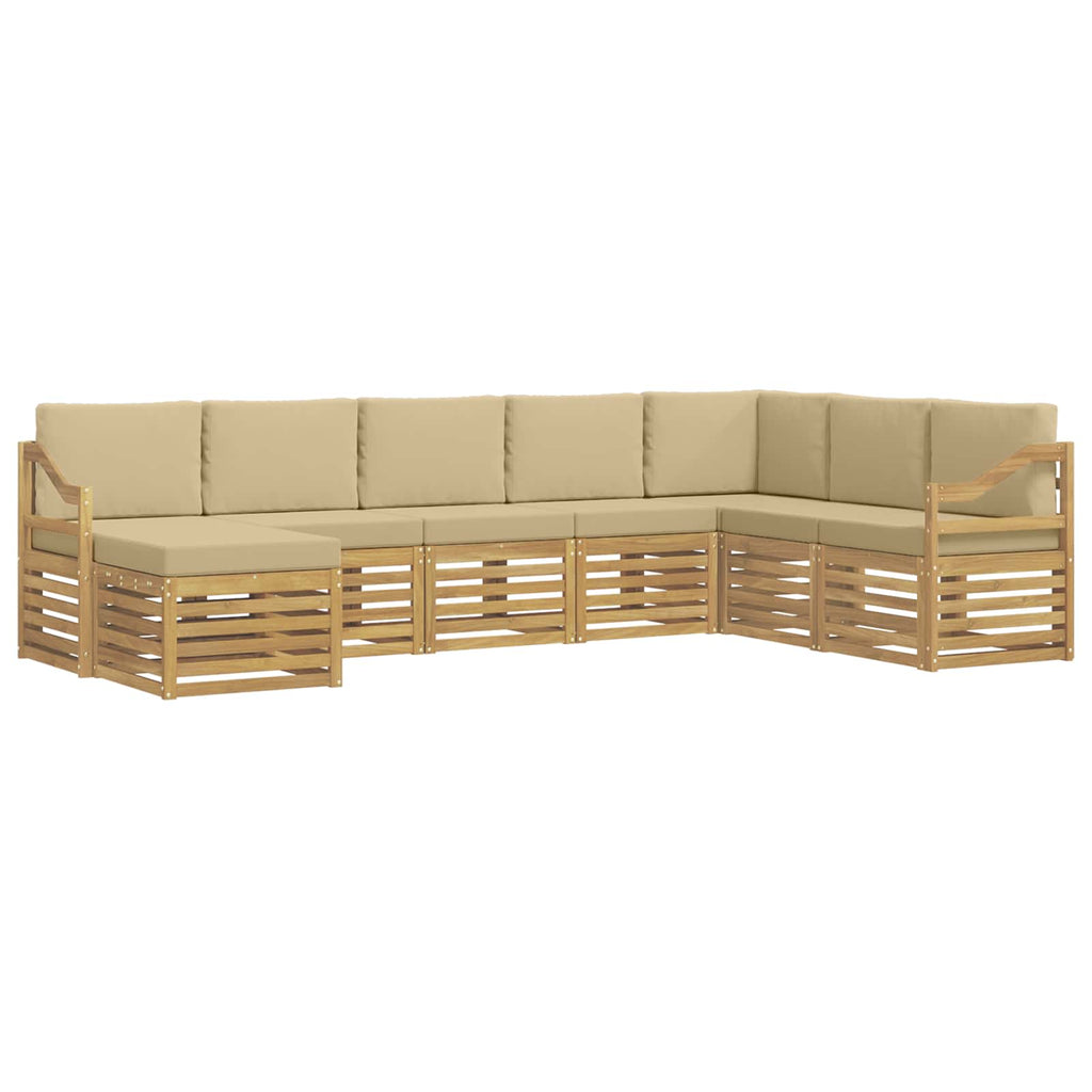 Outdoor-Sofagarnitur 8 pcs Weiß und Beige 304 x 185,5 x 73 cm