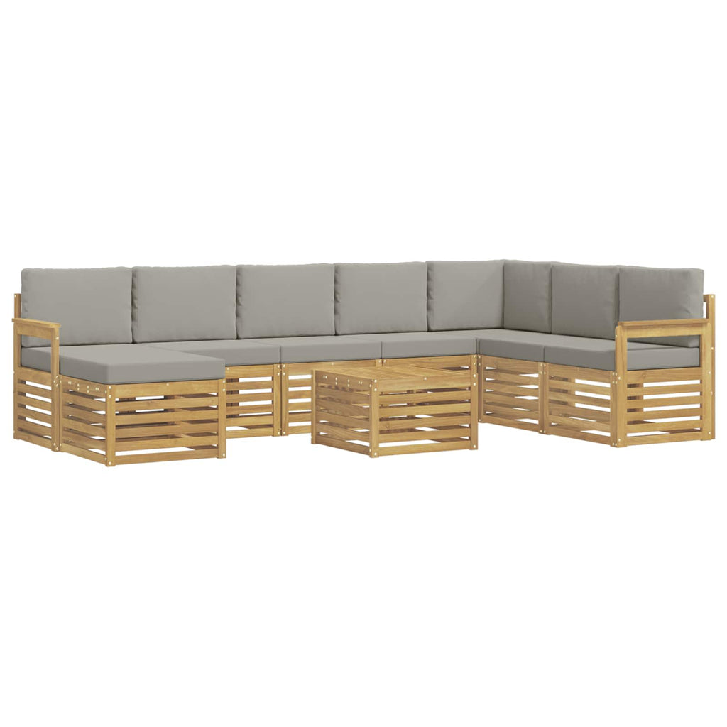 Outdoor-Sofagarnitur 7 pcs Weiß und Hellgrau 59 x 59 x 37 cm