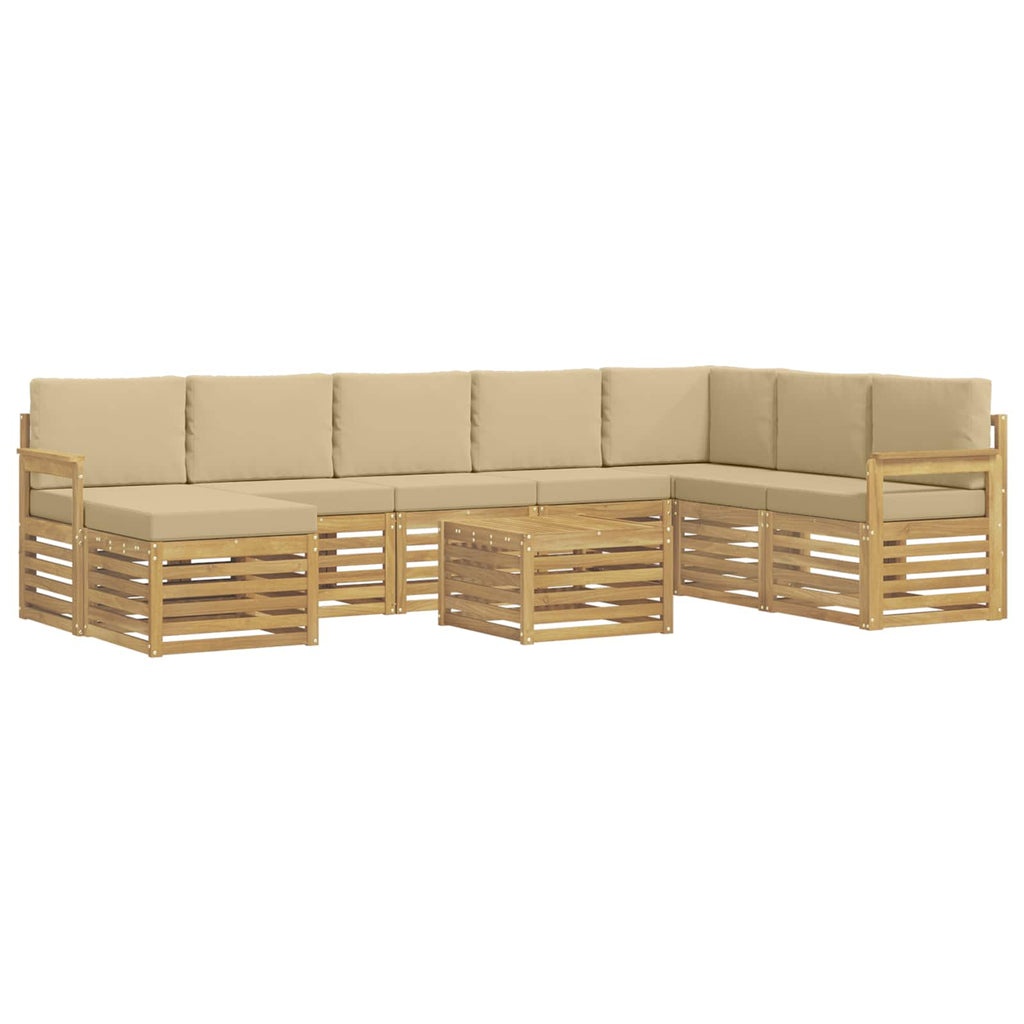 Outdoor-Sofagarnitur 7 pcs Weiß und Beige 59 x 59 x 37 cm