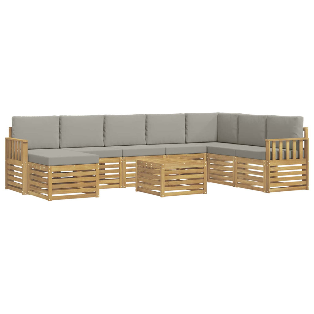 Outdoor-Sofagarnitur 7 pcs Weiß und Hellgrau 59 x 59 x 37 cm