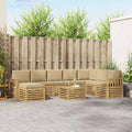 Outdoor-Sofagarnitur 7 pcs Weiß und Beige 59 x 59 x 37 cm