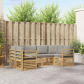 Ecksofa Set 6 pcs Weiß und Hellgrau 245 x 126,5 x 73 cm