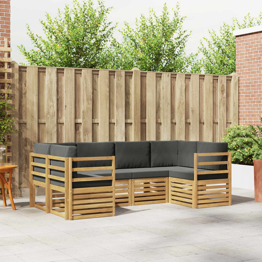 Ecksofa Set 6 pcs Weiß und Anthrazit 245 x 126,5 x 73 cm