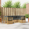 Ecksofa Set 6 pcs Weiß und Anthrazit 245 x 126,5 x 73 cm