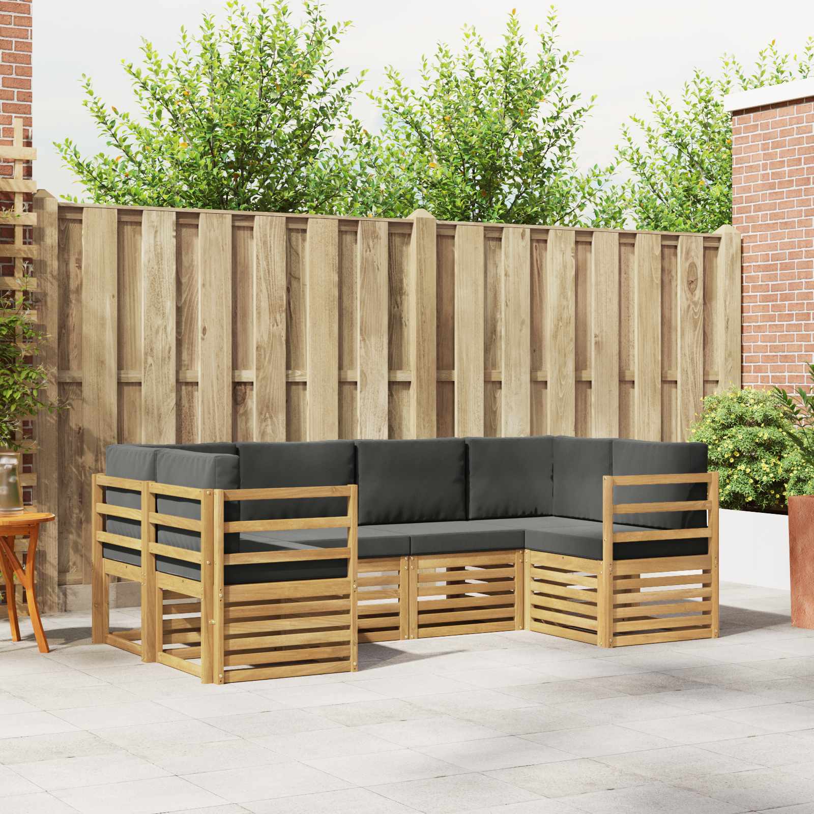 Ecksofa Set 6 pcs Weiß und Anthrazit 245 x 126,5 x 73 cm