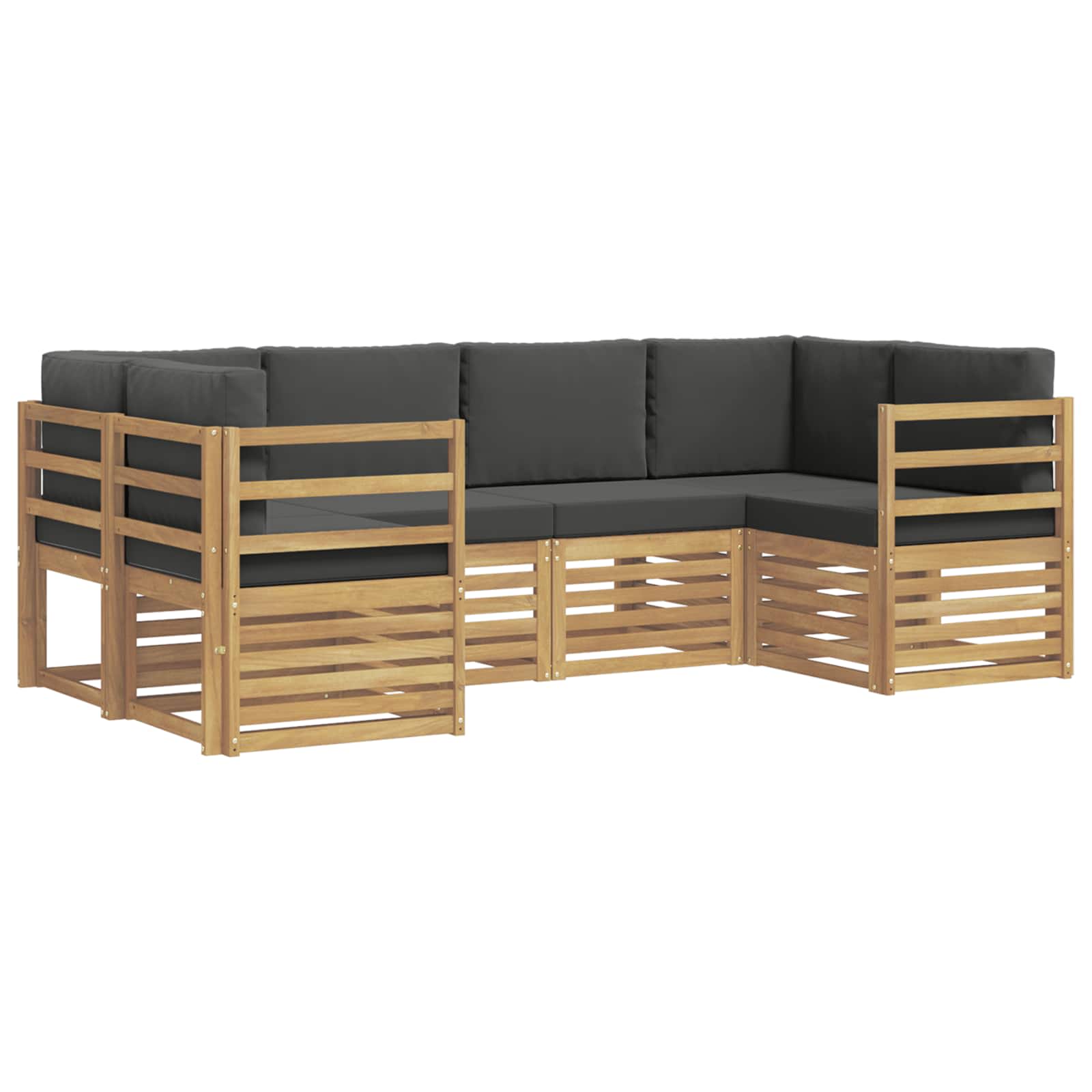 Ecksofa Set 6 pcs Weiß und Anthrazit 245 x 126,5 x 73 cm