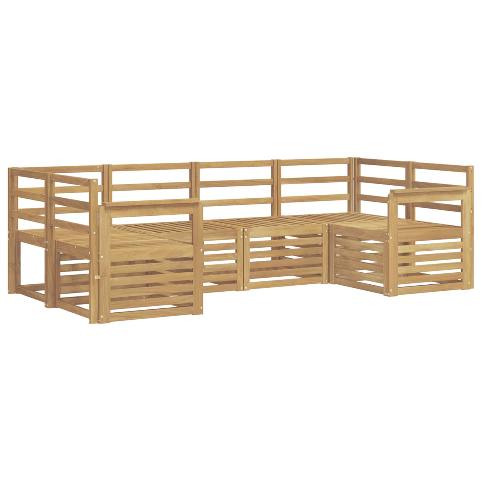Outdoor-Sofagarnitur 6 pcs Weiß 245 x 128,5 x 73 cm
