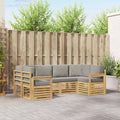 Outdoor-Sofagarnitur 5 pcs Weiß und Hellgrau