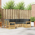 Outdoor-Sofagarnitur 5 pcs Weiß und Anthrazit