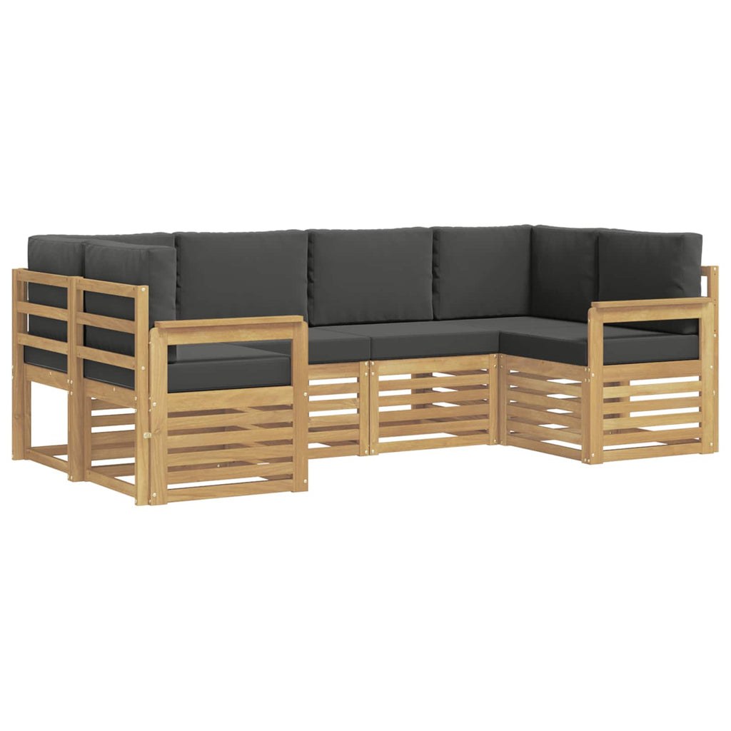 Outdoor-Sofagarnitur 5 pcs Weiß und Anthrazit