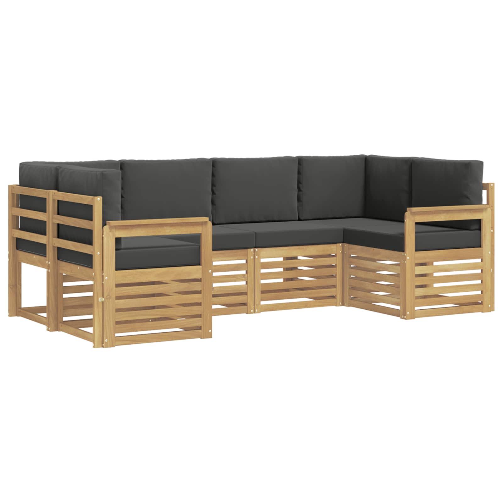 Outdoor-Sofagarnitur 5 pcs Weiß und Anthrazit