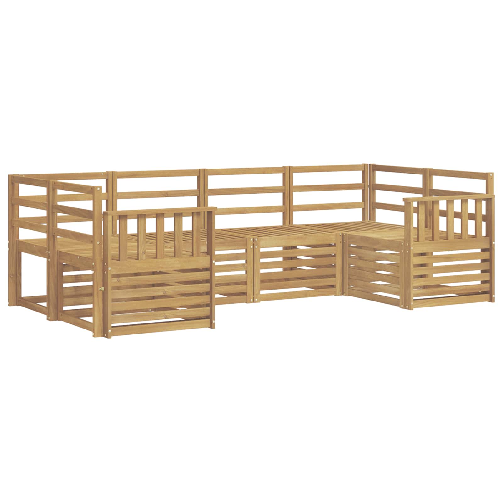 Outdoor-Sofagarnitur 6 pcs Weiß 245 x 128,5 x 73 cm