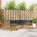 Outdoor-Sofagarnitur 5 pcs Weiß und Anthrazit