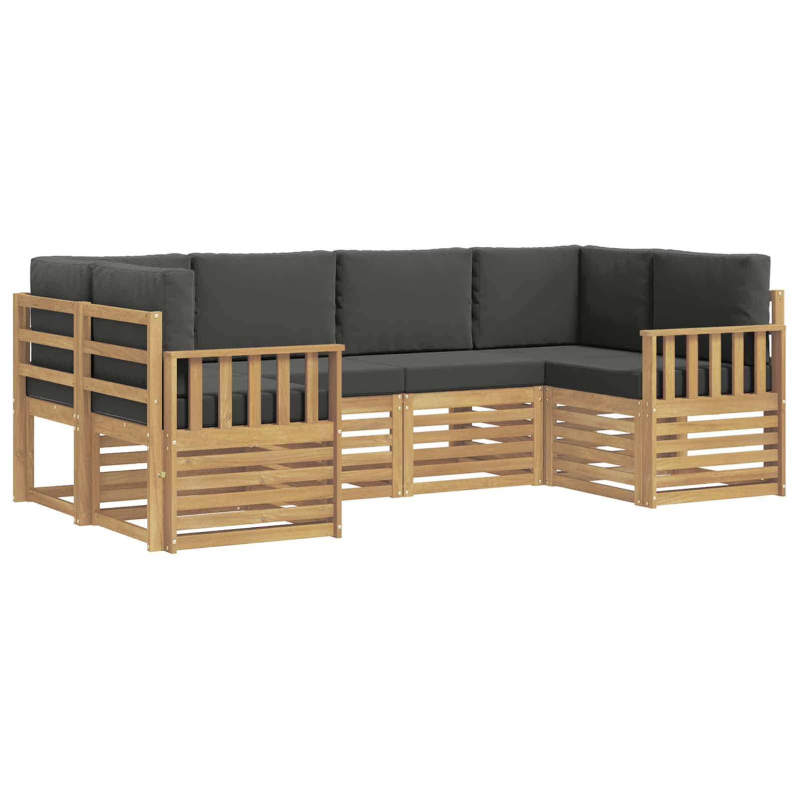 Outdoor-Sofagarnitur 5 pcs Weiß und Anthrazit