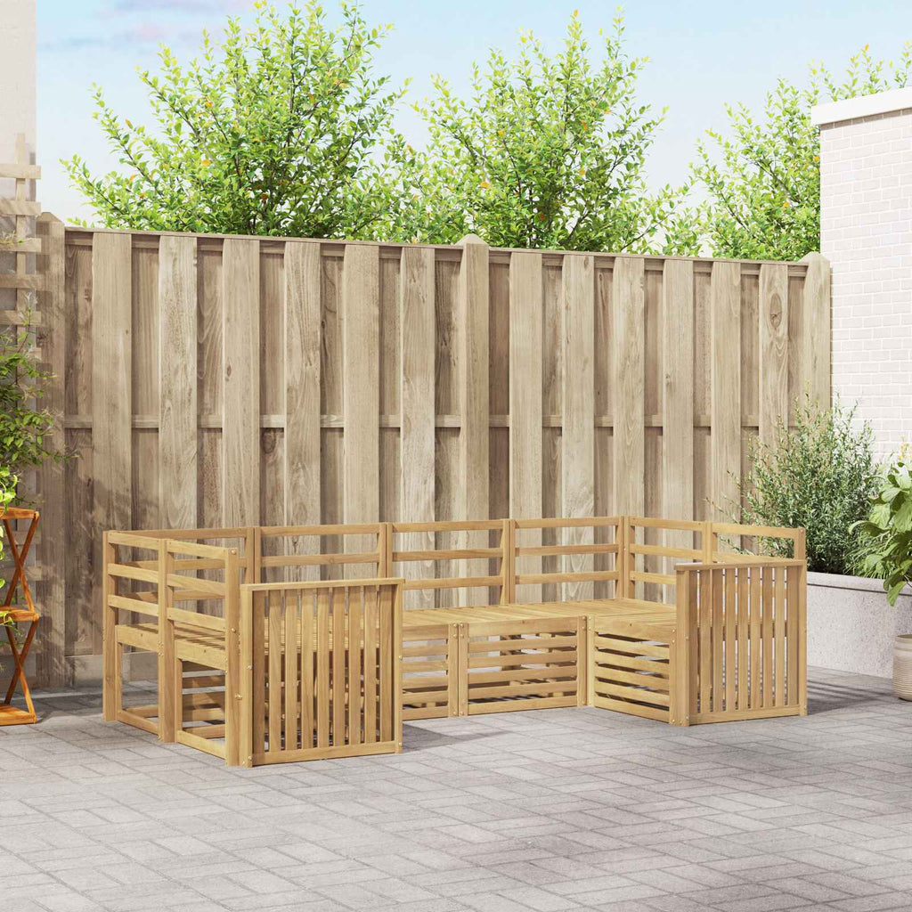 Outdoor-Sofagarnitur 6 pcs Weiß 245 x 128,5 x 73 cm