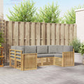 Outdoor-Sofagarnitur 6 pcs Weiß und Hellgrau