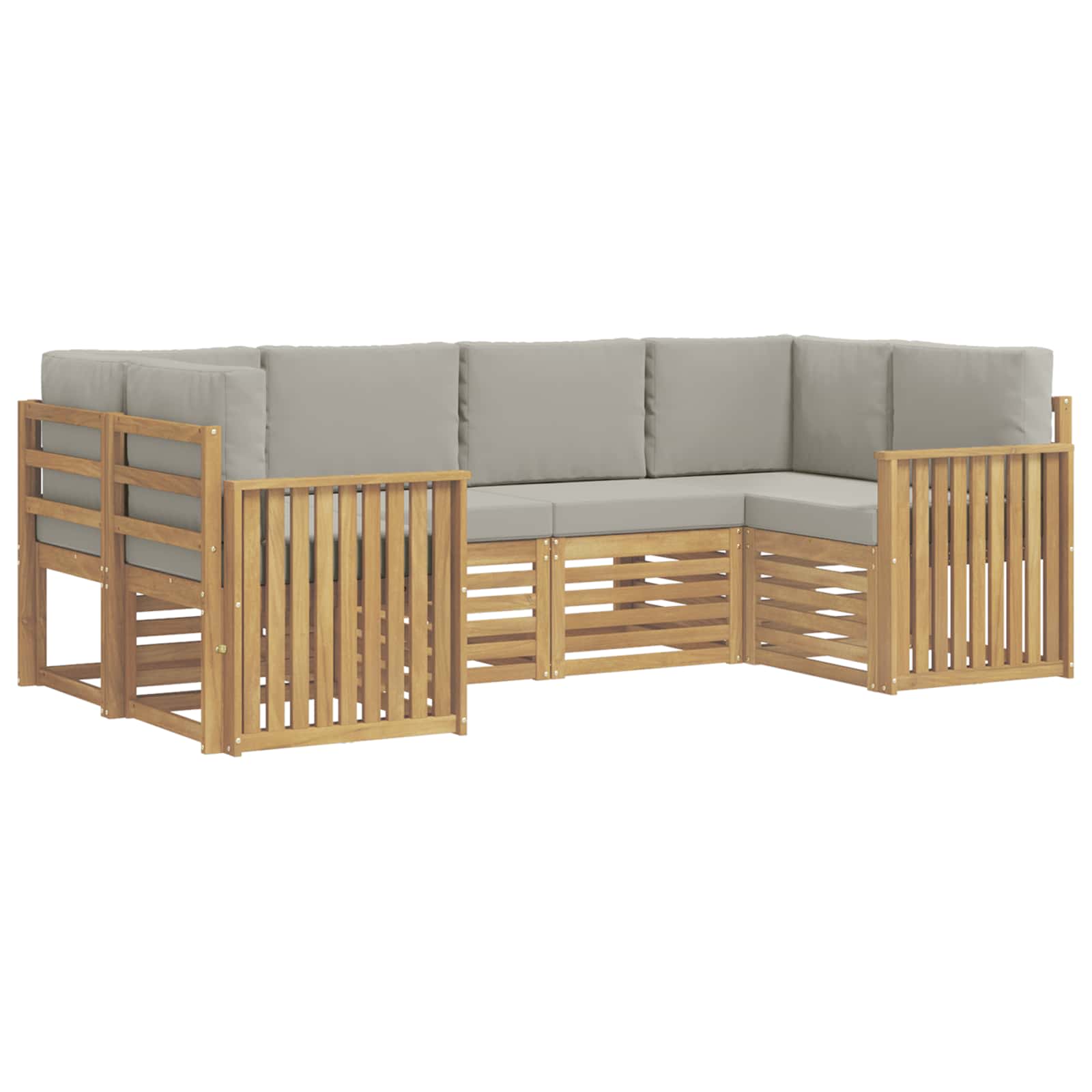 Outdoor-Sofagarnitur 6 pcs Weiß und Hellgrau