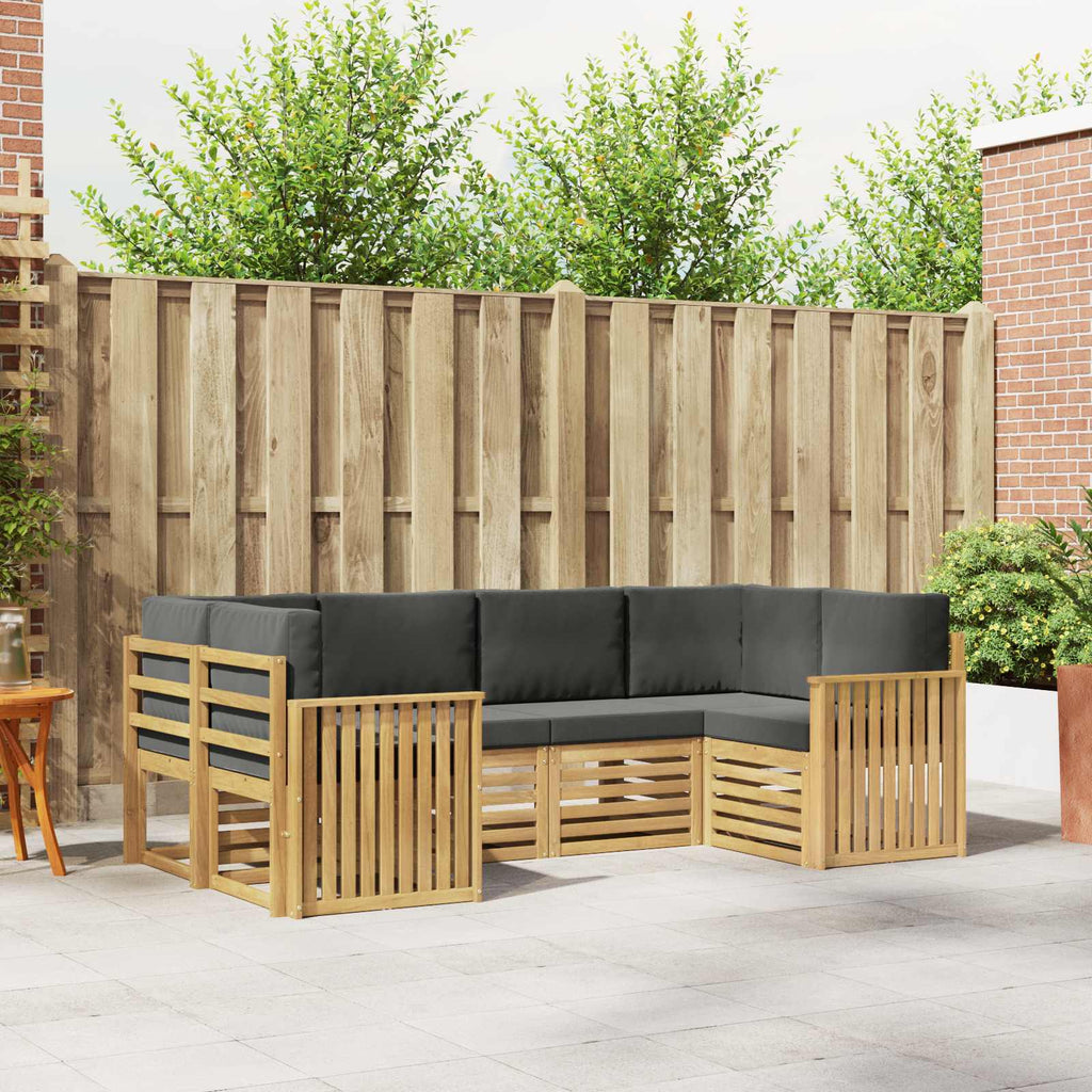Outdoor-Sofagarnitur 6 pcs Weiß und Anthrazit