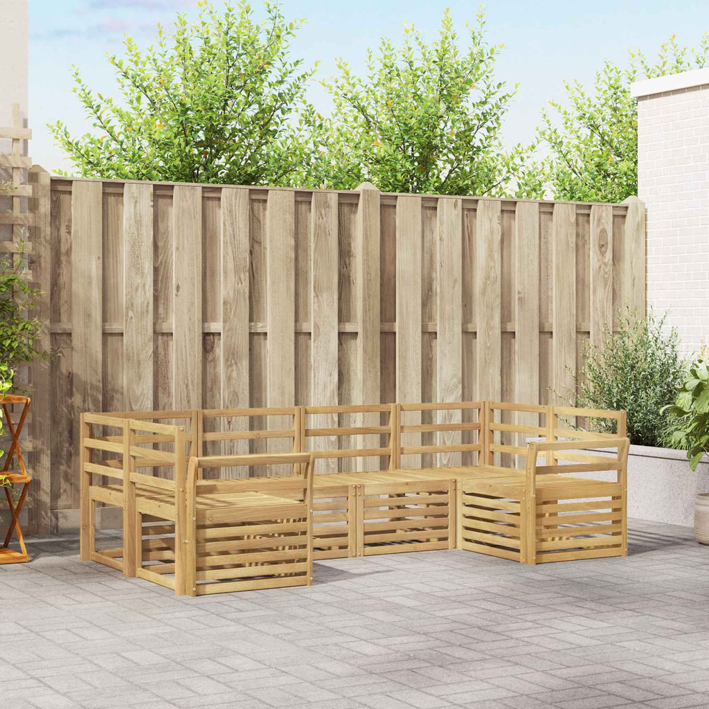 Outdoor-Sofagarnitur 6 pcs Weiß 245 x 130,5 x 73 cm