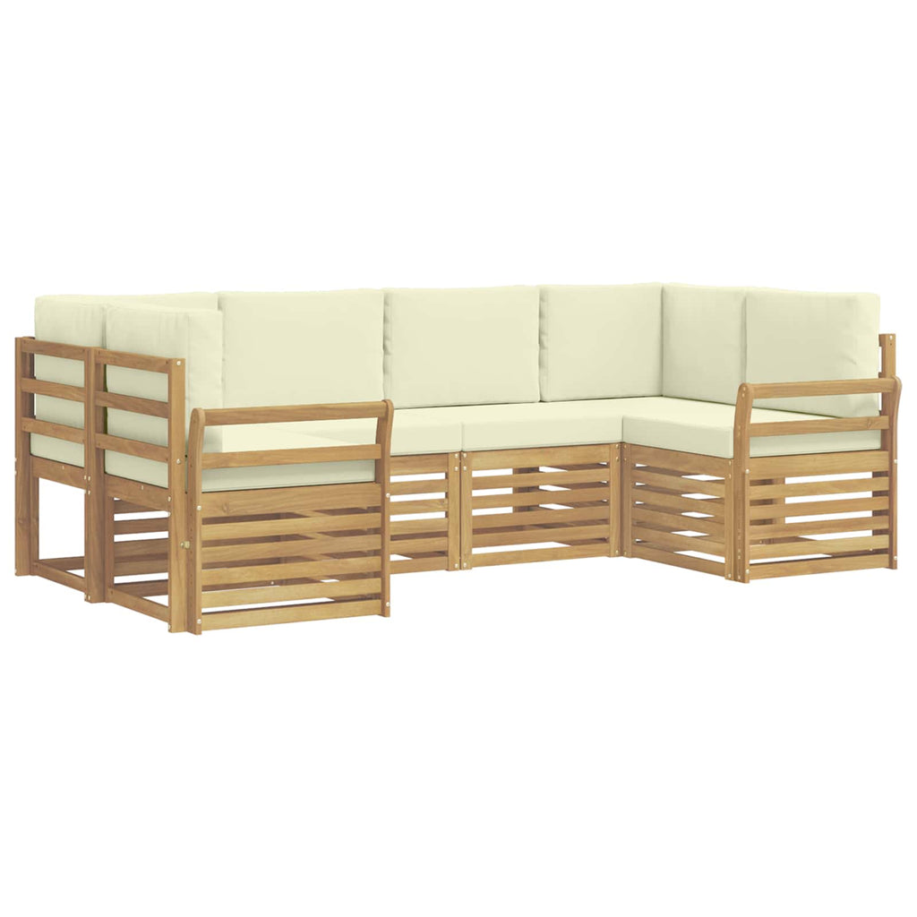 Outdoor-Sofagarnitur 6 pcs Weiß und Creme 245 x 130,5 x 73 cm