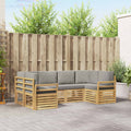 Outdoor-Sofagarnitur 6 pcs Weiß und Hellgrau