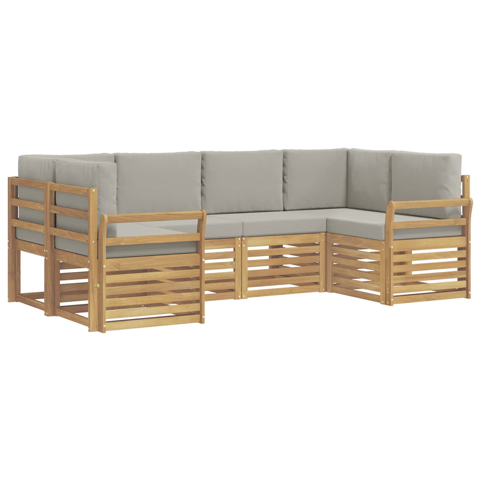 Outdoor-Sofagarnitur 6 pcs Weiß und Hellgrau