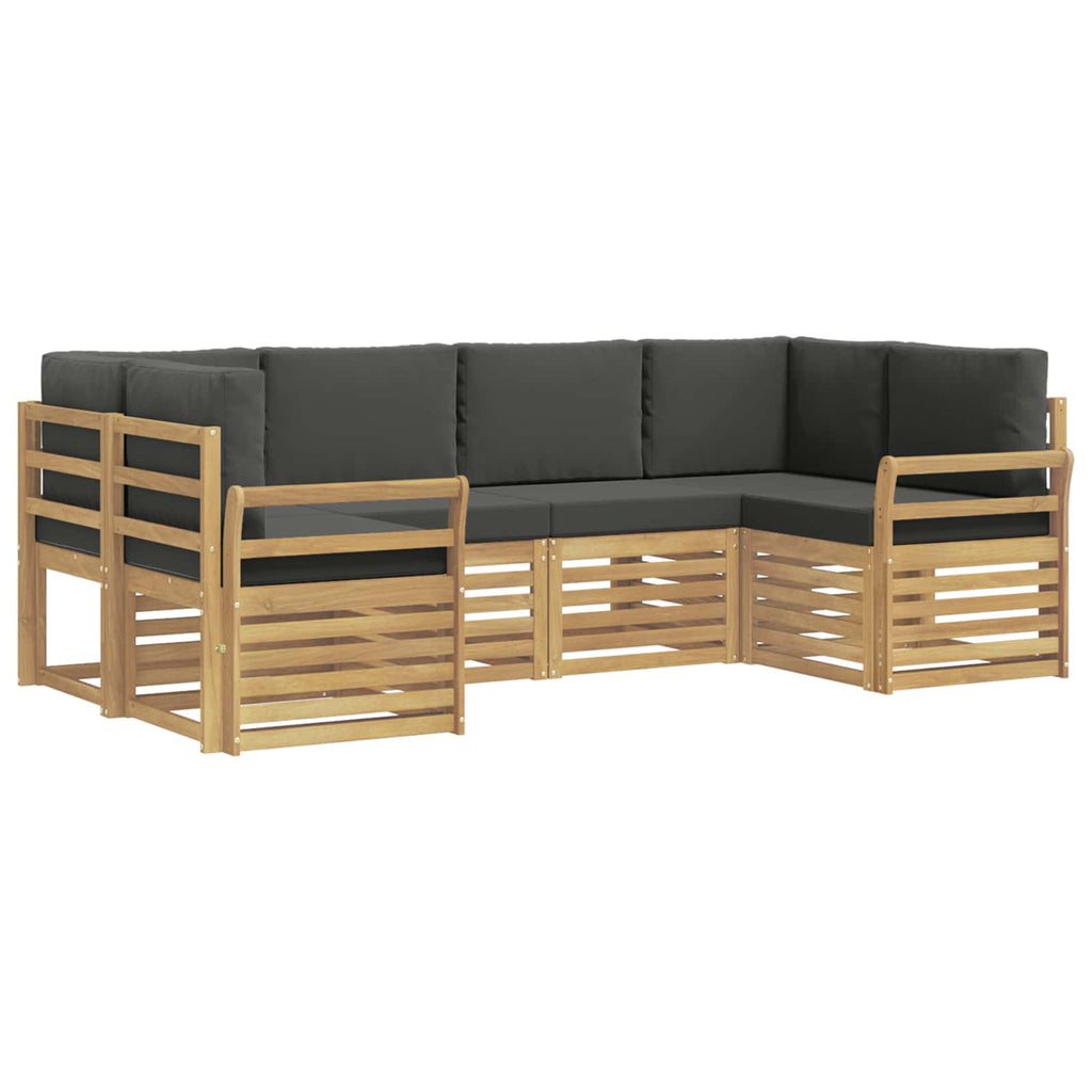 Outdoor-Sofagarnitur 6 pcs Weiß und Anthrazit