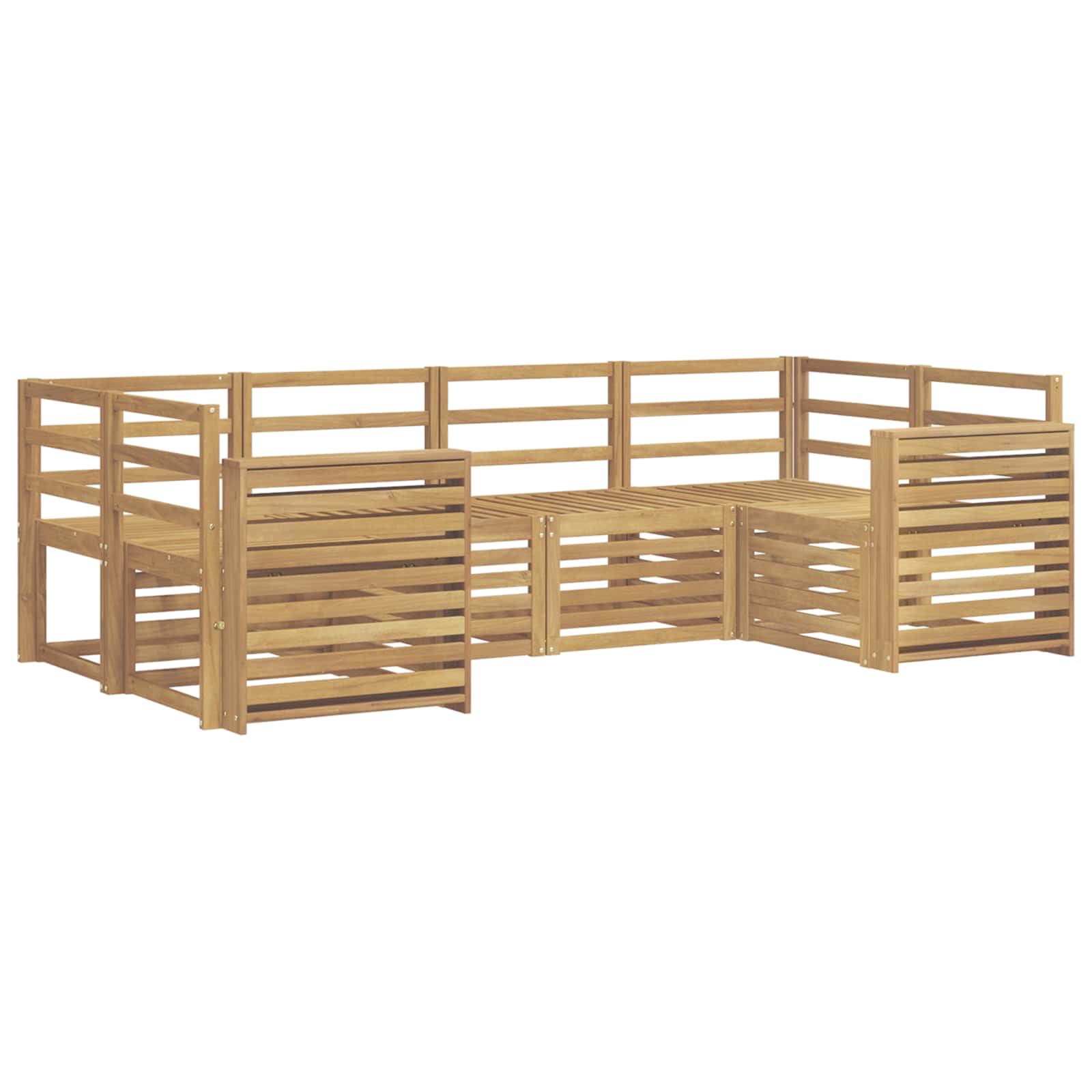 Outdoor-Sofagarnitur 6 pcs Weiß 245 x 132,5 x 73 cm