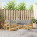 Outdoor-Sofagarnitur 6 pcs Weiß und Hellgrau