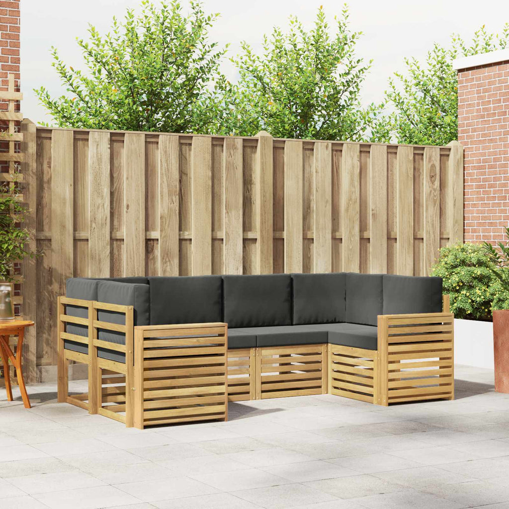 Outdoor-Sofagarnitur 6 pcs Weiß und Anthrazit