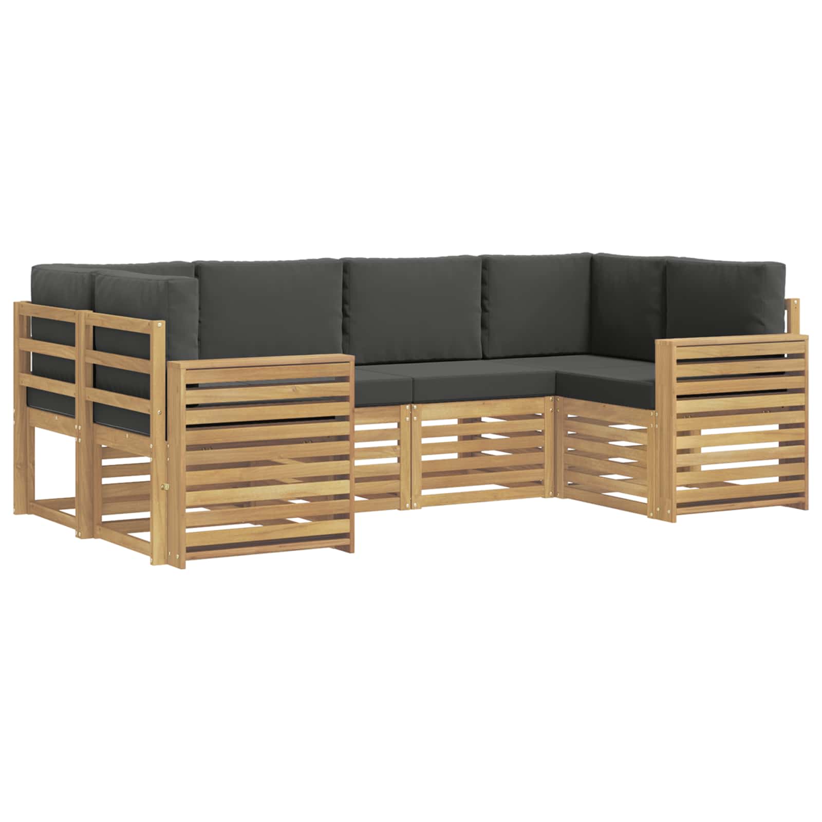 Outdoor-Sofagarnitur 6 pcs Weiß und Anthrazit