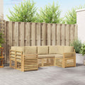 Outdoor-Sofagarnitur 6 pcs Weiß und Beige 245 x 132,5 x 73 cm