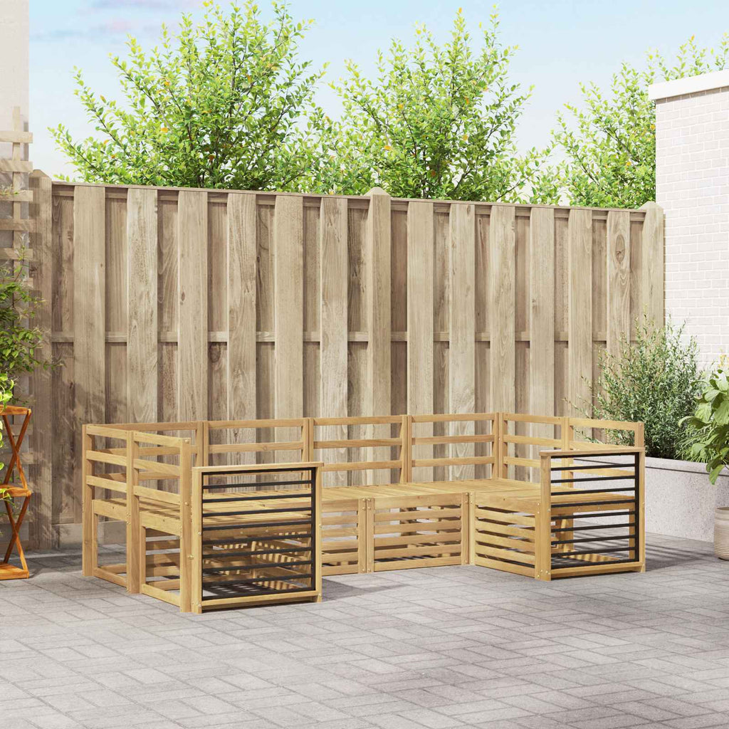 Outdoor-Sofagarnitur 6 pcs Weiß 245 x 128,5 x 73 cm