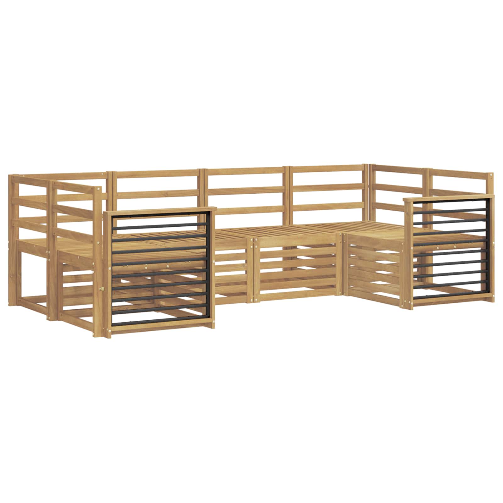 Outdoor-Sofagarnitur 6 pcs Weiß 245 x 128,5 x 73 cm
