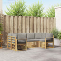 Ecksofa Set 6 pcs Weiß und Hellgrau 245 x 128,5 x 73 cm