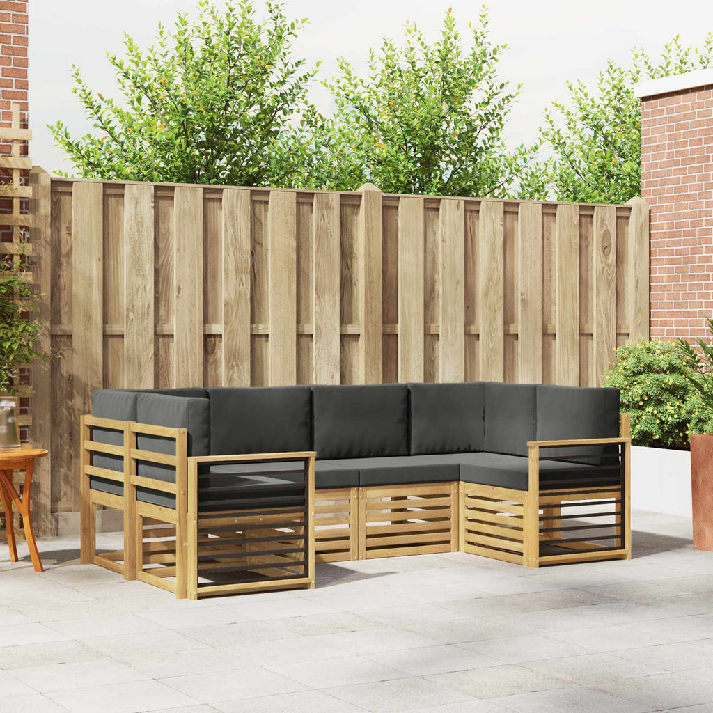 Ecksofa Set 6 pcs Weiß und Anthrazit 245 x 128,5 x 73 cm