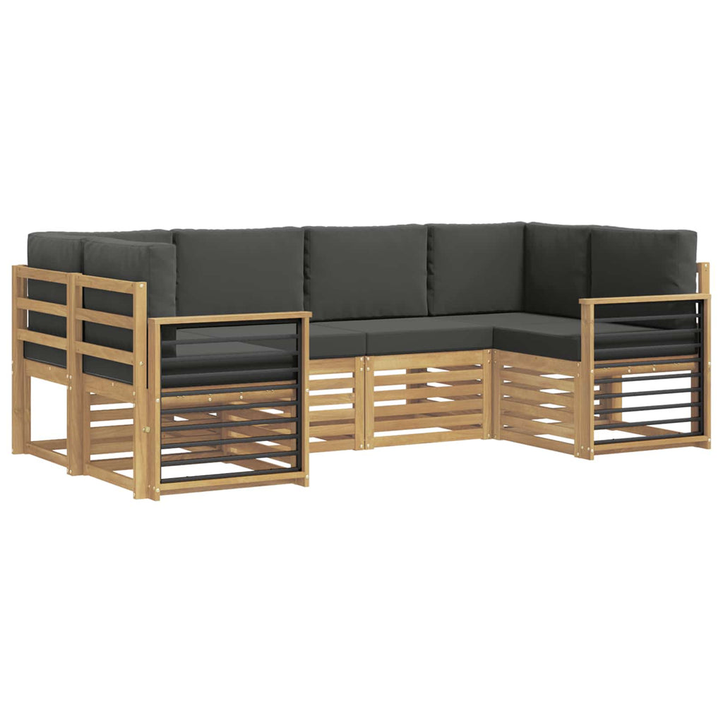 Ecksofa Set 6 pcs Weiß und Anthrazit 245 x 128,5 x 73 cm