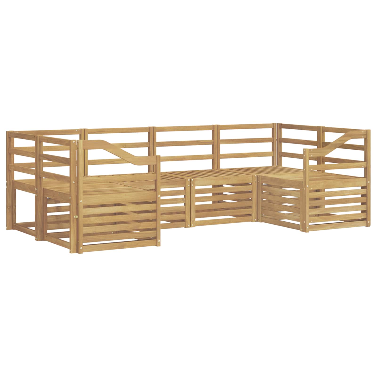 Outdoor-Sofagarnitur 6 pcs Weiß 245 x 126,5 x 73 cm