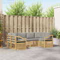 Ecksofa Set 6 pcs Weiß und Hellgrau 245 x 126,5 x 73 cm