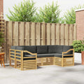 Ecksofa Set 6 pcs Weiß und Anthrazit 245 x 126,5 x 73 cm
