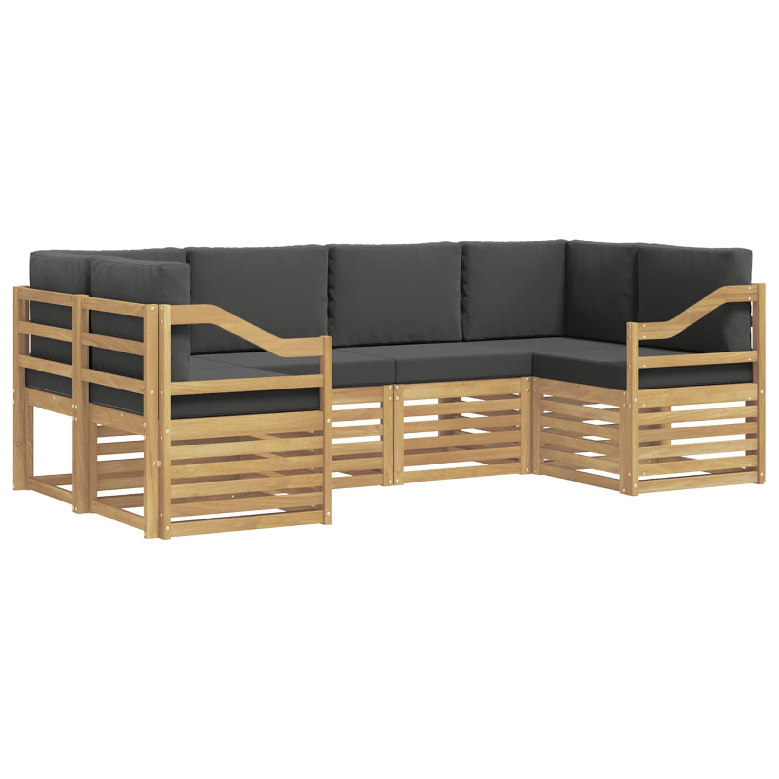 Ecksofa Set 6 pcs Weiß und Anthrazit 245 x 126,5 x 73 cm