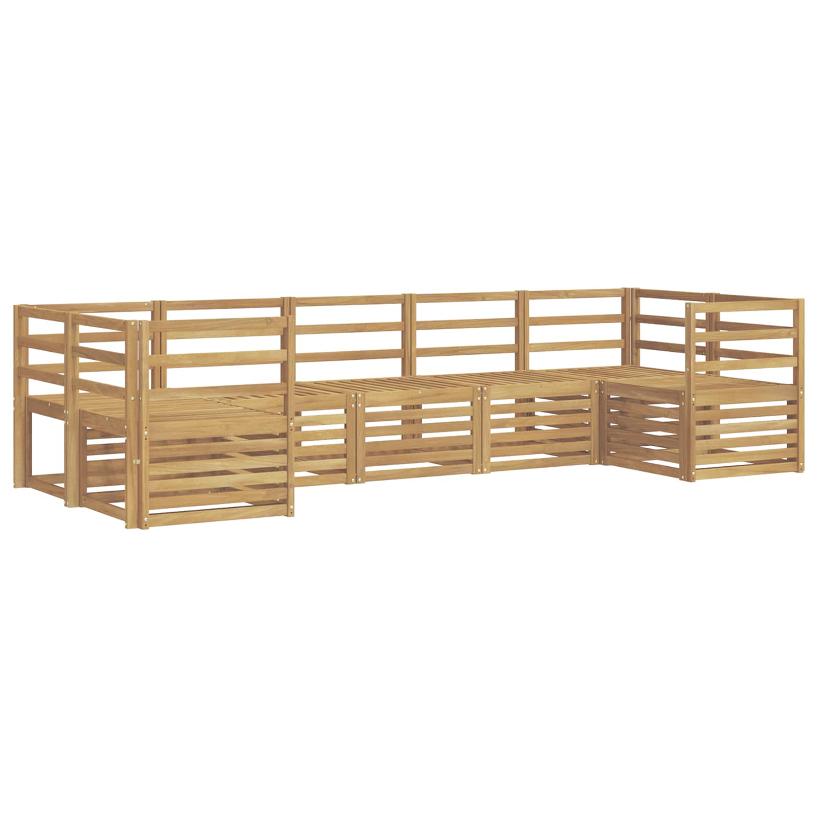 Outdoor-Sofagarnitur 7 pcs Weiß 304 x 126,5 x 73 cm